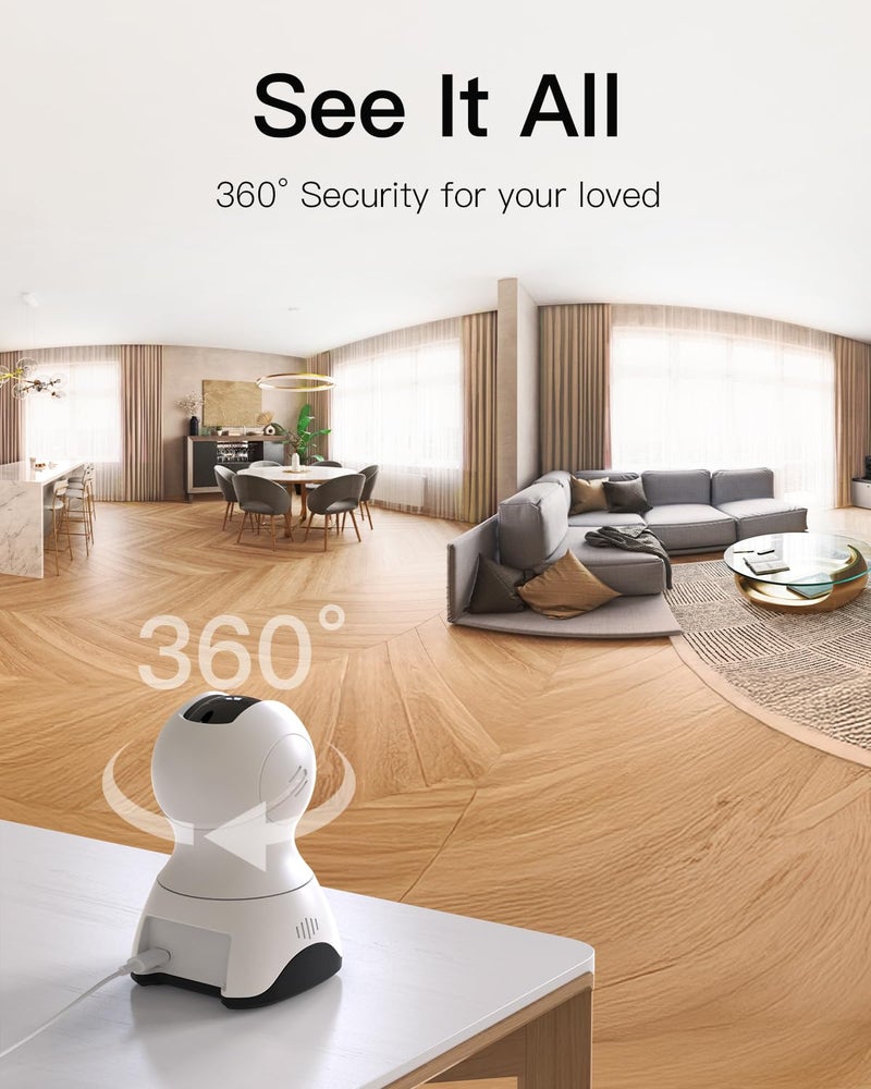 VIMTAG 2.5K QHD Indoor Security Camera, Pet/Dog/Cat/Baby Cam, 2.4G5Ghz Wireless WiFi, Pan/Tilt Home Camaras Monitor with Night Vision, Phone App, Audio, Motion Detection and Cloud  SD Card Storage - Image 2