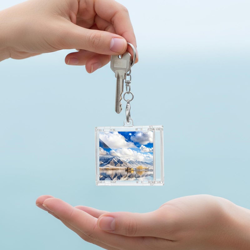 Tobeelec 40 Pcs Mini CD Holder Keychain Bulk Album Case Plastic Player Shaped Key Pendant Blank DVD Case Clear CD Jewel Keyring for DIY(CD Is Not Included) - Image 4