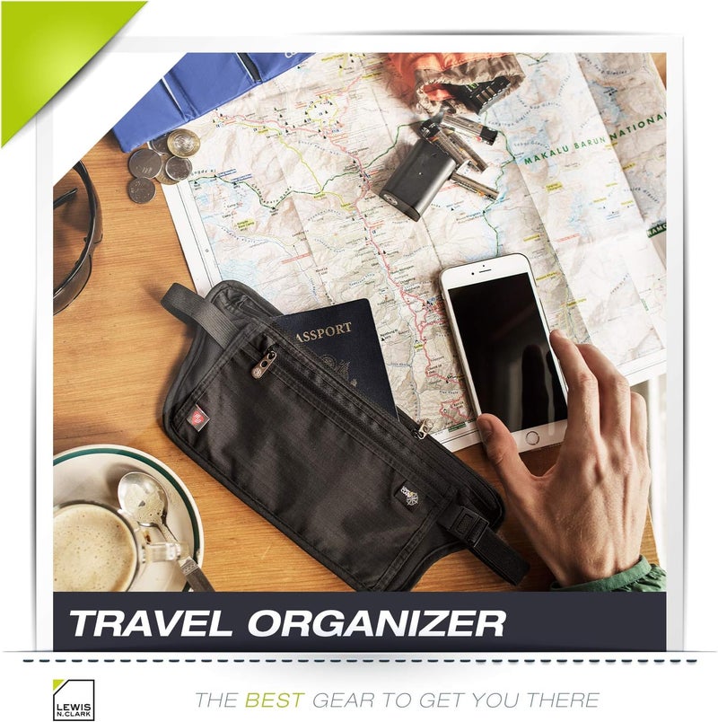 Lewis N. Clark RFID Blocking Money Belt Travel Pouch Waist Stash + Credit Card, Id, Passport Holder for Women & Men - Image 4