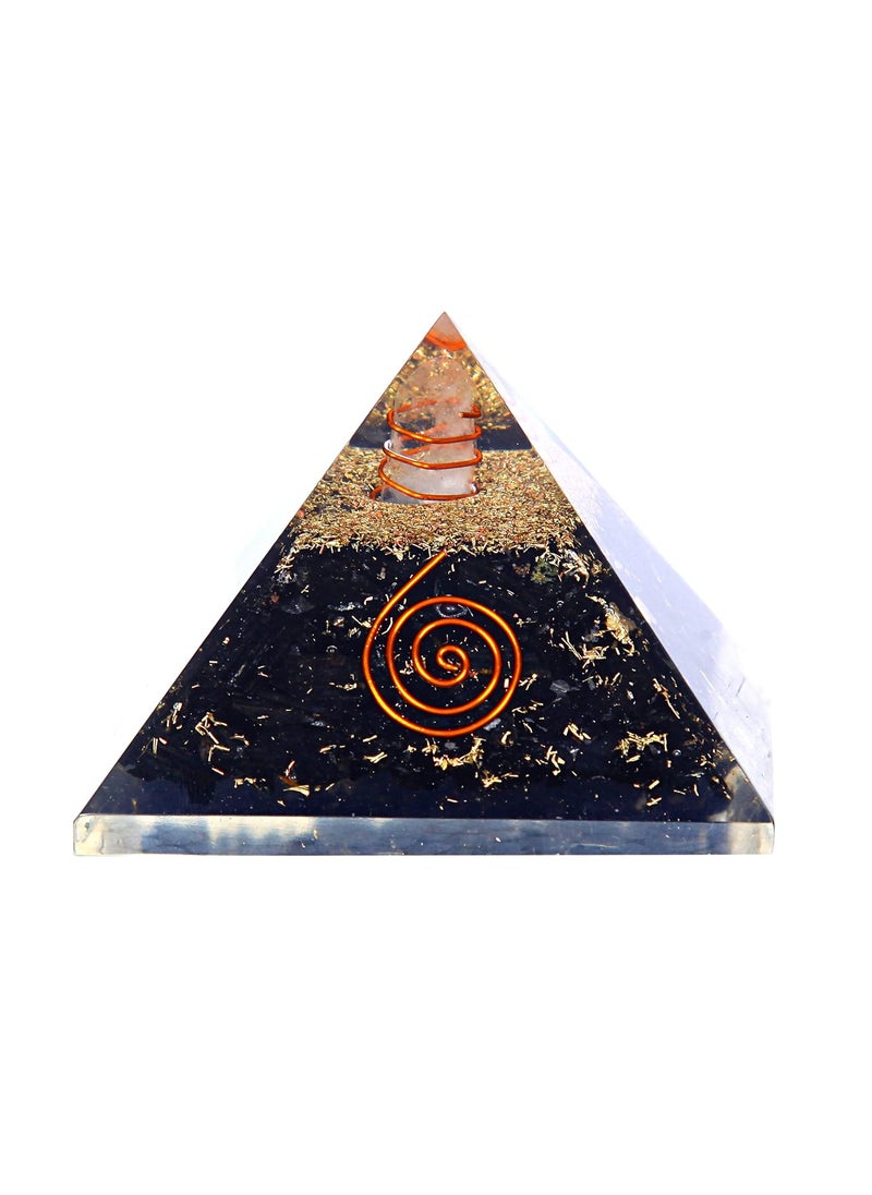 anciently Anciently Original Black Tourmaline Orgone Pyramid Black Tourmaline Pyramid Crystal Orgonite Pyramid for Reiki Healing Vastu Pyramid 3 Inch Width X 2 Inch Height 1 Piece  - Image 4