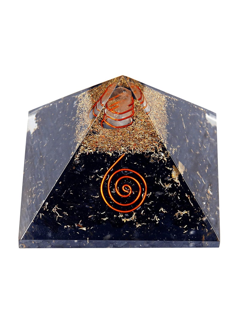 anciently Anciently Original Black Tourmaline Orgone Pyramid Black Tourmaline Pyramid Crystal Orgonite Pyramid for Reiki Healing Vastu Pyramid 3 Inch Width X 2 Inch Height 1 Piece  - Image 5
