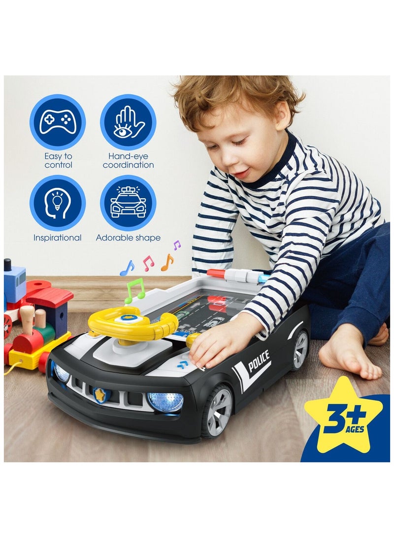 Kids Steering Wheel Toy, Police Car Model, Driving Racing Toy, Children's Vehicle, Adventure, Education, Multi-color Sound Simulation - Image 2