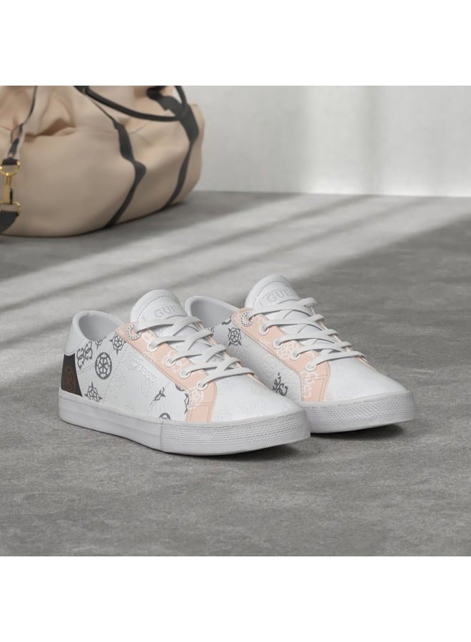 GUESS حذاء رياضي نسائي لوفن، أبيض/وردي، 38 EU - Image 2