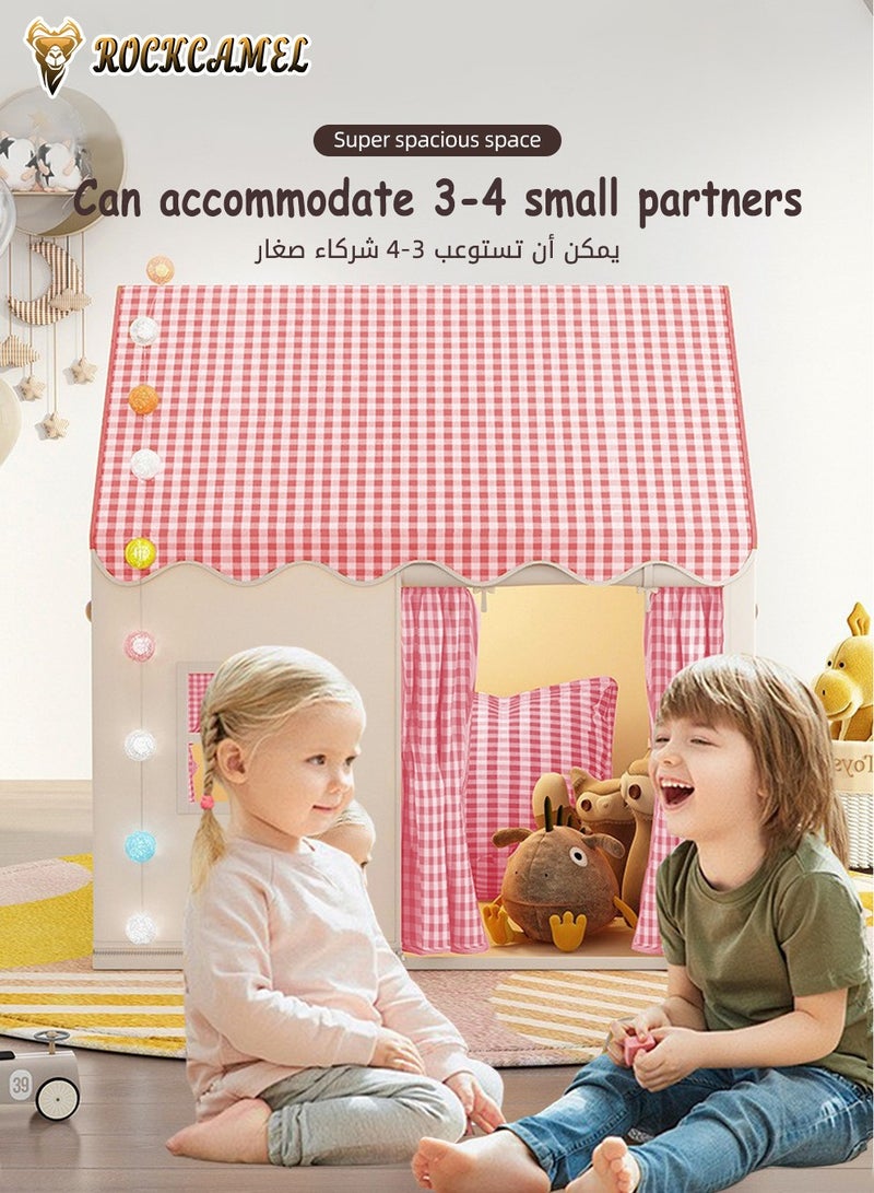 ROCKCAMEL خيمة أطفال بإطار معدني وحقيبة تخزين، بيت لعب داخلي للأولاد والبنات، سهلة التركيب والطي، لا تتضمن إضاءة، هدية عيد ميلاد الأطفال، بيت لعب للأطفال 120 سم طول × 100 سم عرض × 130 سم ارتفاع - Image 2