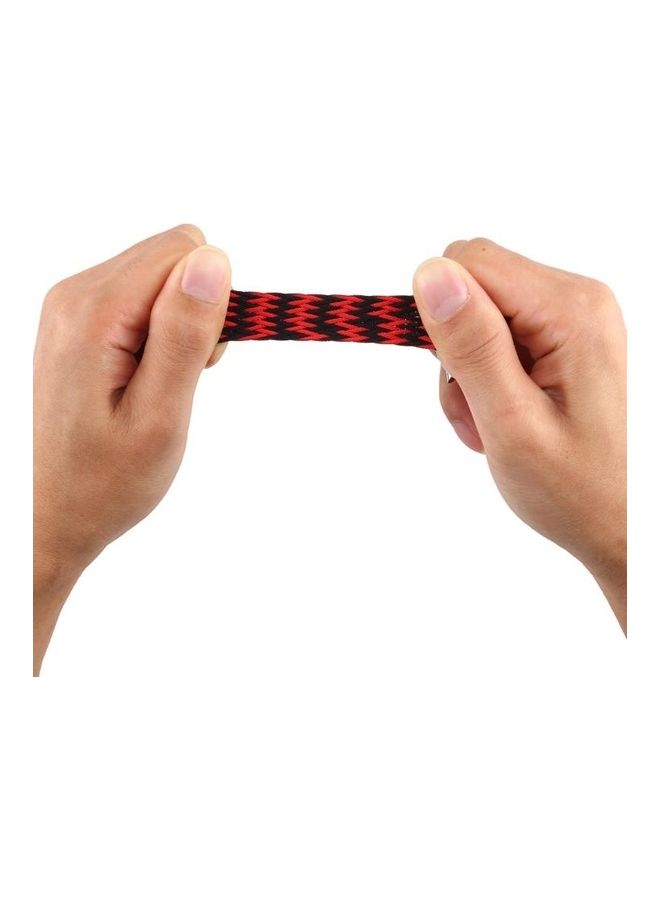 NIBEMINENT Mixed Colour Nylon Braided Single Loop Replacement Watchbands for Apple Watch Series 7/6/SE/5/4/3/2/1 42/44/45mm, Size:S Red/Black - Image 3