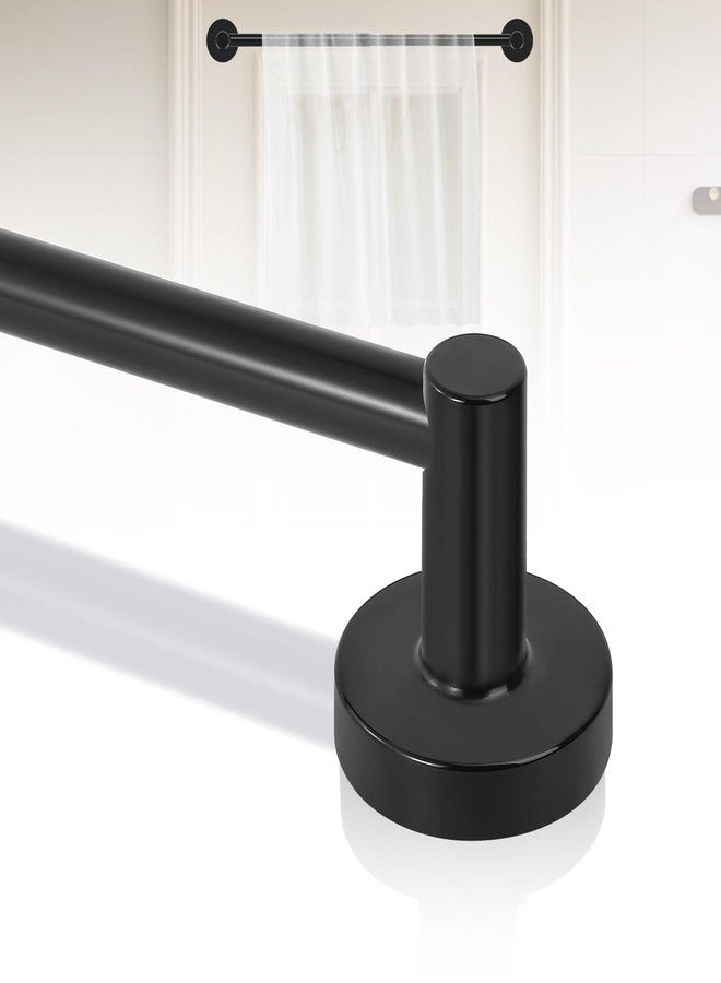 HTZON Black Magnetic Curtain Rod,Magnetic Curtain Rod for Door,Adjustable Magnetic Towel Bar,Magnetic Curtain Rods for Metal Doors 16-28 Inch,Tool-Free Magnetic Rod with Leather Protective Cover - Image 1