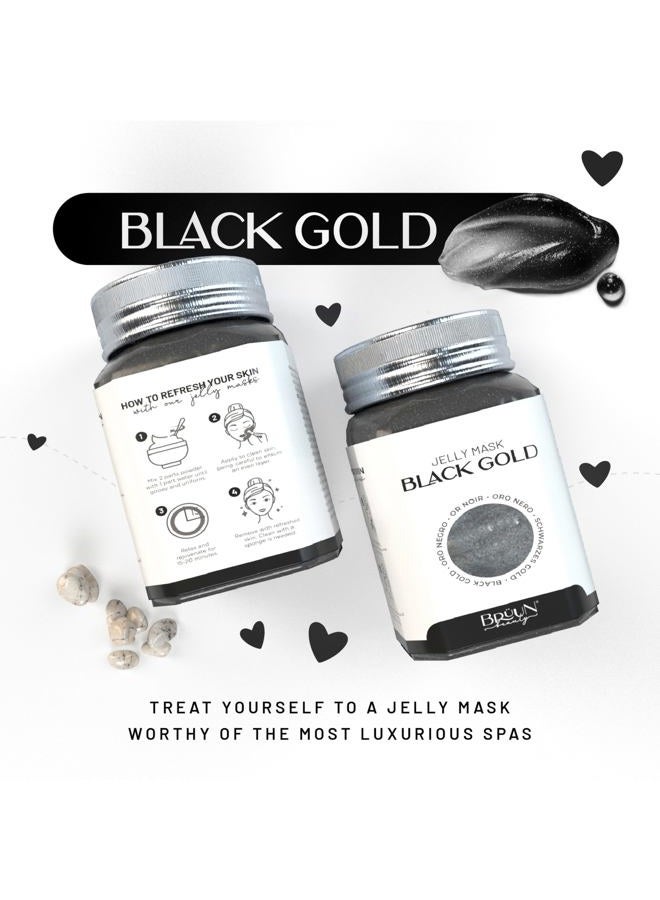 BRÜUN جِل ماسك جرة أسود ذهبي ساليسيليك AC BHA قناع وجه قابل للإزالة | 23 أونصة سائلة مجموعة سبا لجيل ماسك مرطب - Image 5