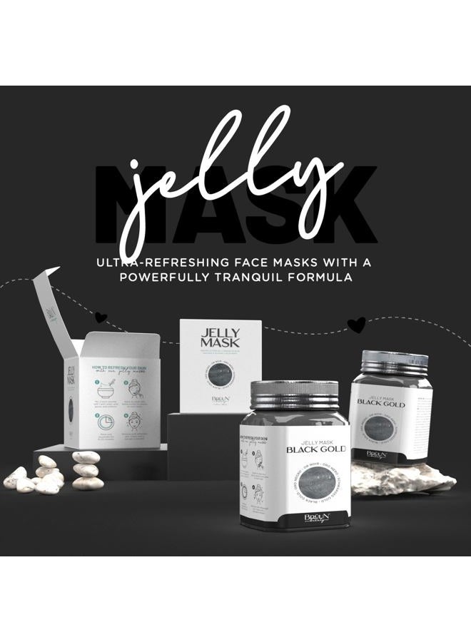 BRÜUN جِل ماسك جرة أسود ذهبي ساليسيليك AC BHA قناع وجه قابل للإزالة | 23 أونصة سائلة مجموعة سبا لجيل ماسك مرطب - Image 2