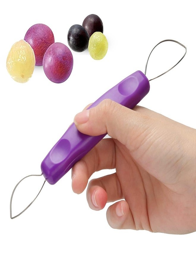 Beufee Stainless Steel Grape Peeler, Portablefruit Skin Peeler Purple Fruit Grape Skin Peeler Pitter Remover Mini Kitchen Gadget Peeling Tool - Image 1