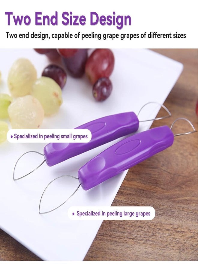Beufee Stainless Steel Grape Peeler, Portablefruit Skin Peeler Purple Fruit Grape Skin Peeler Pitter Remover Mini Kitchen Gadget Peeling Tool - Image 4