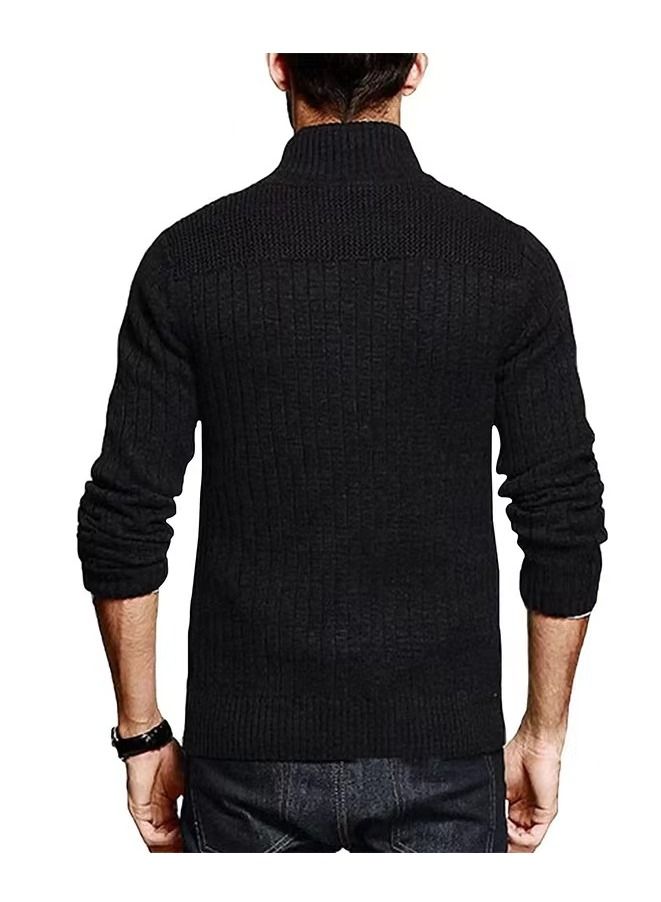 Loquat New Fall/winter Sweater Men's Solid Color Half Turtleneck Sweater  - Image 1