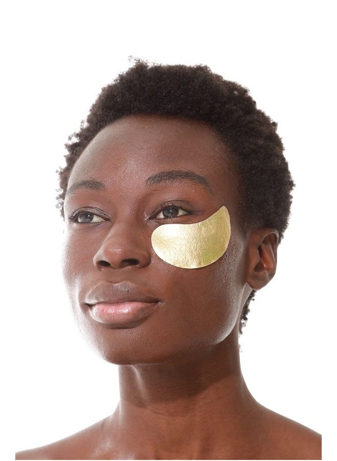SKIN GYM Gold Foil Eye Mask, Facial Skin Care Products With Hyaluronic Acid for a Hydrated Look, Naturally Reduces Fine Lines & Wrinkles and Treats Dark Circles, Single  - Image 4