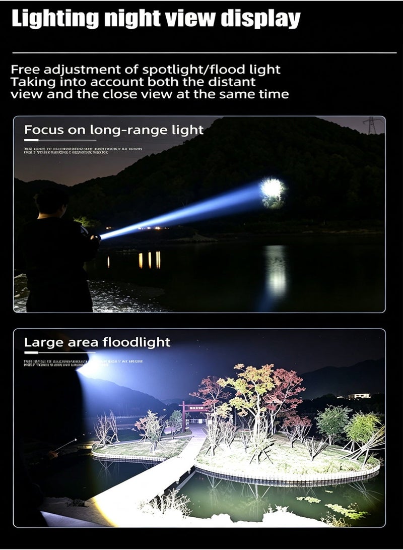 X-level Flashlights High Lumens Rechargeable, 120000 Lumens Super Bright Led Flashlight with COB Work Light, Powerful Flash Light, High Powered Handheld Tactical Flashlights for Emergencies Camping Hiking Gift Flashlights - Image 2