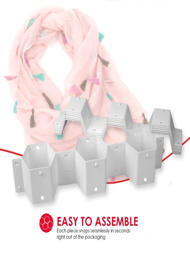 Home Basics Drawer Divider Organizer 8PCS DIY Plastic Grid Honeycomb Drawer Dividers White Snap-In Design - Customizable Storage Solution for Socks, Ties, Underwear, Makeup - Image 3