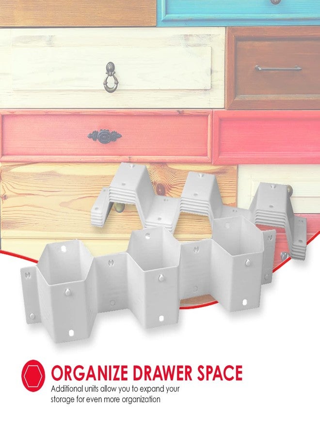 Home Basics Drawer Divider Organizer 8PCS DIY Plastic Grid Honeycomb Drawer Dividers White Snap-In Design - Customizable Storage Solution for Socks, Ties, Underwear, Makeup - Image 2