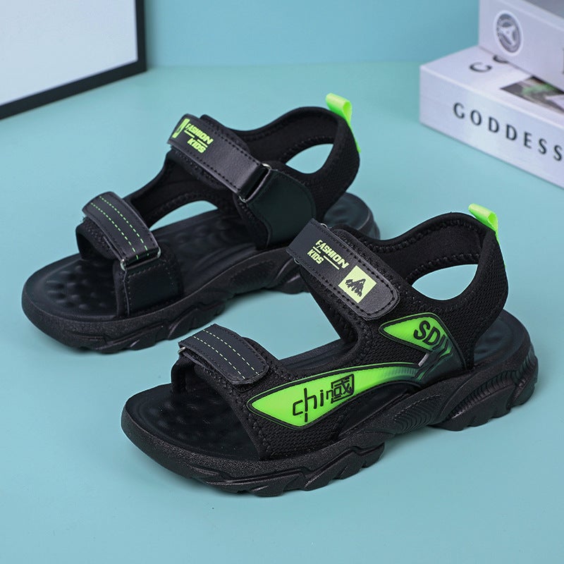 Boys' Sandals Style For Older Children, Non-Slip Soft Sole Boys' Beach Shoes, Fashionable Trendy Breathable Boys' Shoes - Image 3