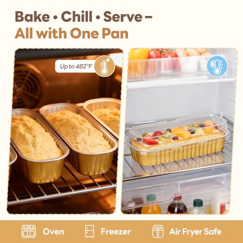 YQER 120 Pack Mini Loaf Pans with Lids and Spoons, 4-Color Assorted Aluminum Foil Baking Cake Tins (Black, Pink, Red, Yellow) - 6.8oz Disposable Mini Cake Pans for Baking, Gifting & Parties - Image 4
