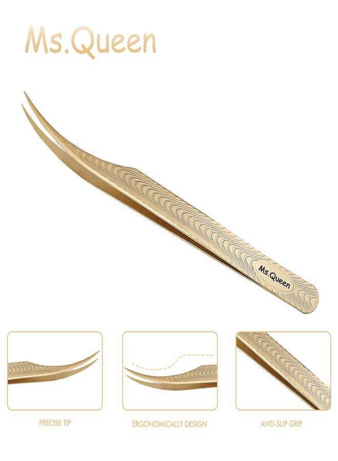 Ms.Queen Lash Extension Tweezers-Dolphin Shape Tip Isolation Tweezers for Classic Volume Eyelash Extensions - Image 2