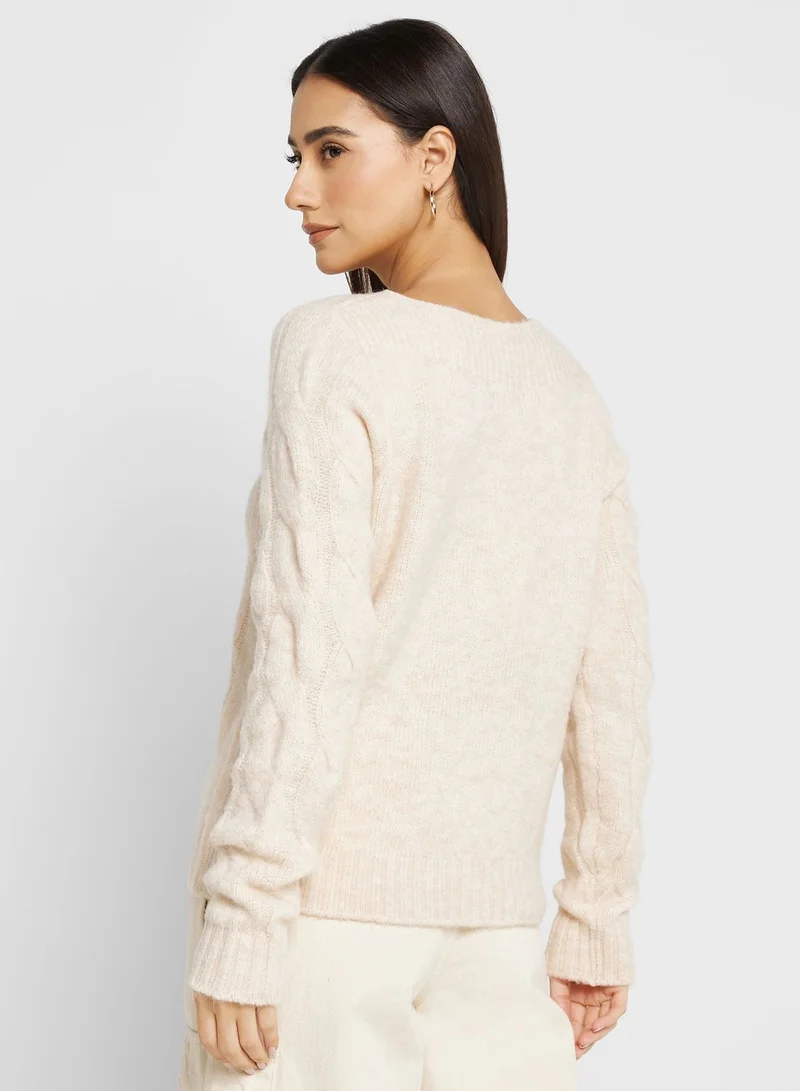 Jacqueline de Yong Boat Neck Knitted Sweater