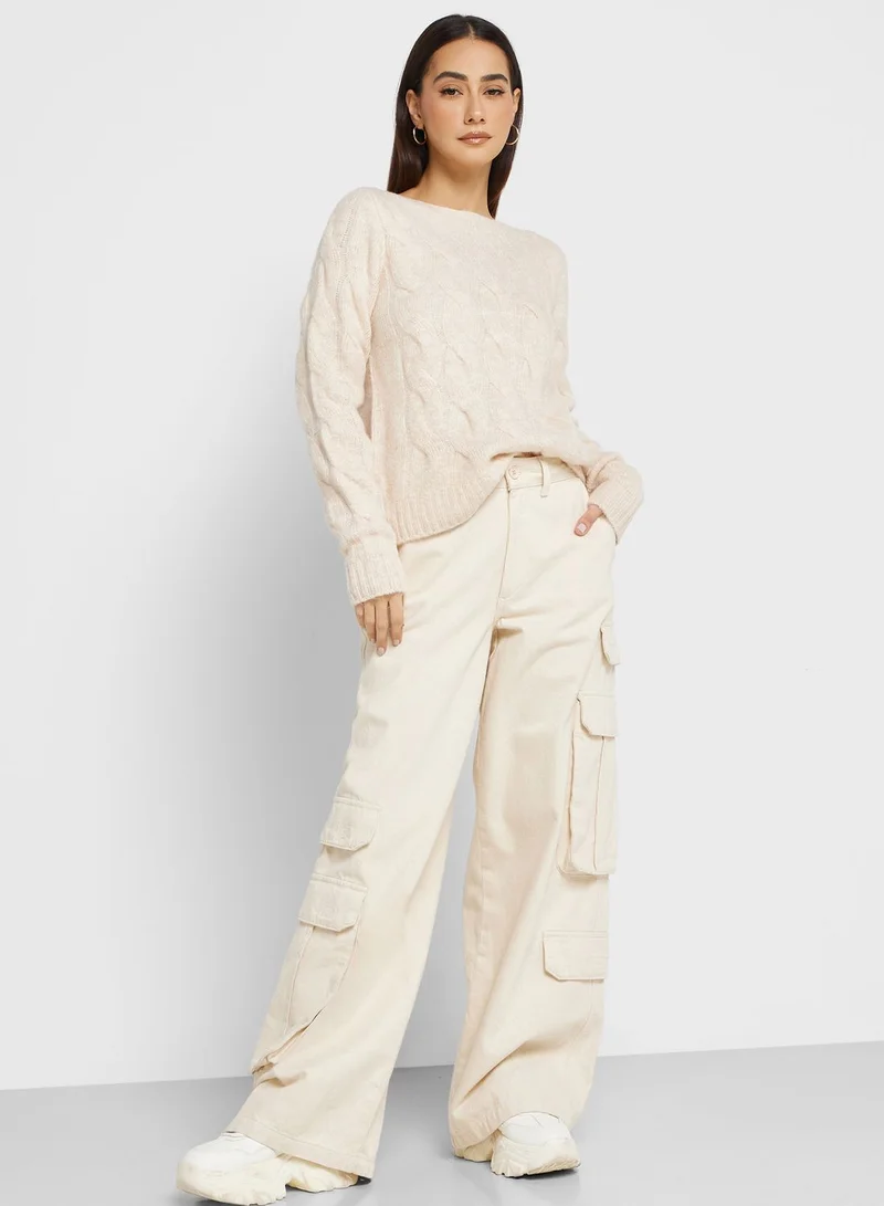 Jacqueline de Yong Boat Neck Knitted Sweater