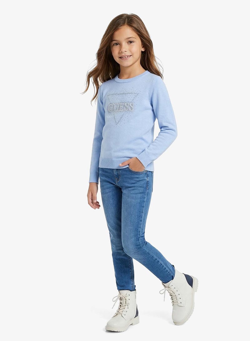 GUESS Youth Long Sleeve Crew Neck Sweater - Image 1