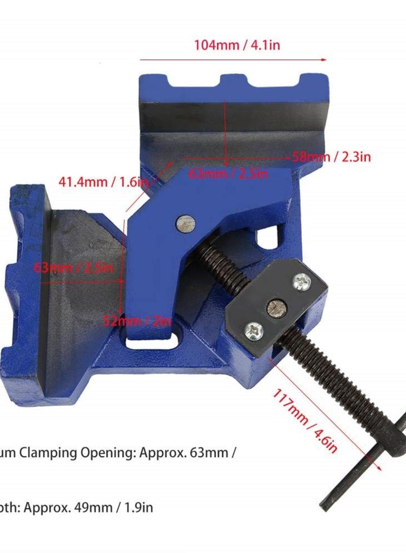 GGOOT Right Angle Clamp, 4-Inch woodworking clamping,Welder Tool Hardware Accessory Woodworking Clip Cast Iron Heavy-Duty 90° Angle Clamp,used in welding or assembly operations - Image 4