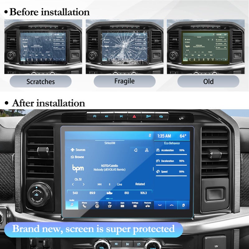 SKTU for 2024 2025 2026 F150 Screen Protector for 2021-2026 Ford F-150/2022-2025 Ford F-150 Lightning/2022-2024 Ford Expedition 12 Inch Navigation 2024 2025 2026 F-150 Accessories Tempered Glass [Ultra HD, Anti-Glare, 9H Hardness] - Image 5