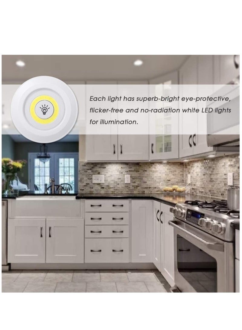 ELTRAZONE 1W COB LED Puck Light 6 Pack with Remote Controller Brightness Adjustable Wireless Dimmable Touch Sensor Control Night Lamp Under Cabinet Lighting Battery Powered Operated for Cabinet Wall - Image 5