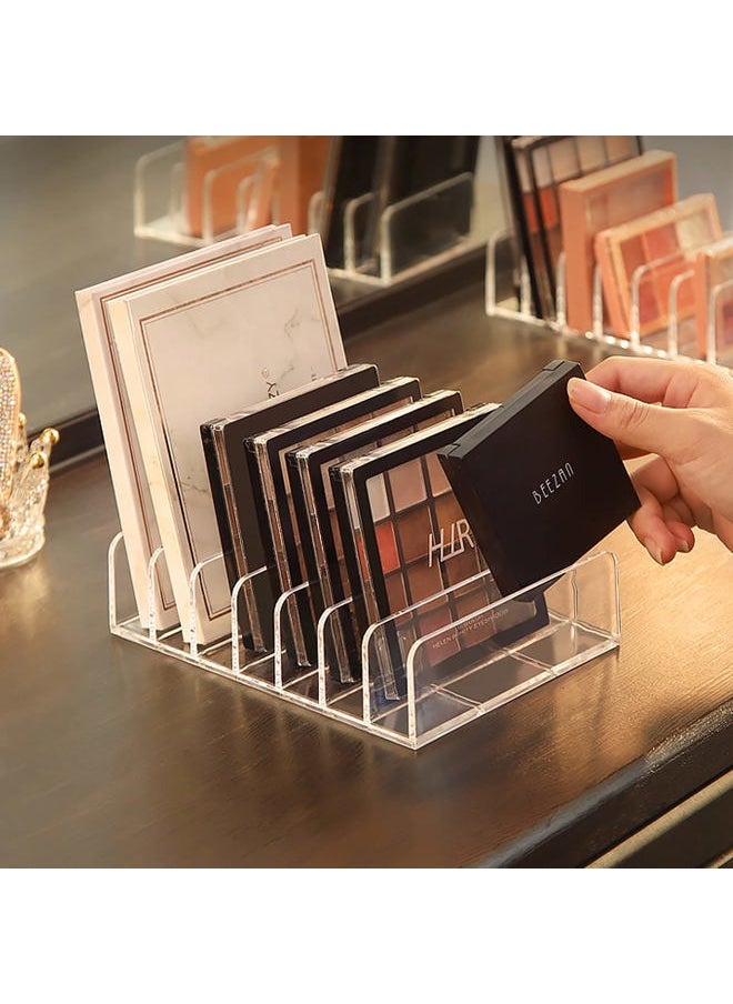 Vowcarol - Eyeshadow Palette Organizer, Acrylic 7-Section Divided Makeup Palette Organizer Holder - Clear 2 Pack - Image 1