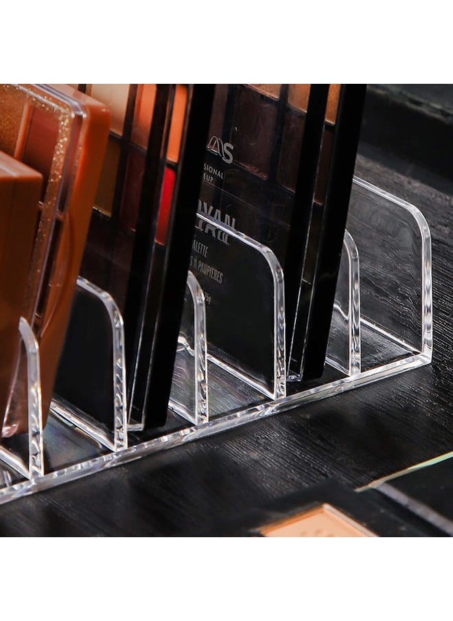 Vowcarol - Eyeshadow Palette Organizer, Acrylic 7-Section Divided Makeup Palette Organizer Holder - Clear 2 Pack - Image 1