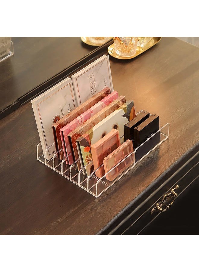 Vowcarol - Eyeshadow Palette Organizer, Acrylic 7-Section Divided Makeup Palette Organizer Holder - Clear 2 Pack - Image 1