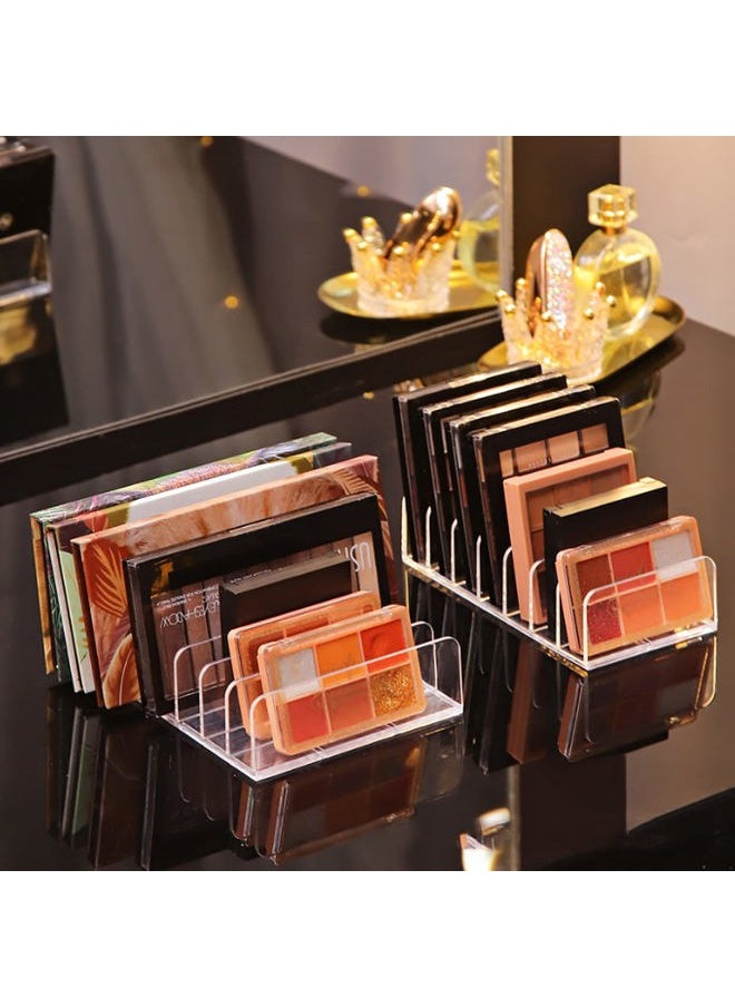 Vowcarol - Eyeshadow Palette Organizer, Acrylic 7-Section Divided Makeup Palette Organizer Holder - Clear 2 Pack - Image 1