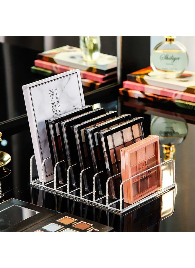 Vowcarol - Eyeshadow Palette Organizer, Acrylic 7-Section Divided Makeup Palette Organizer Holder - Clear 2 Pack - Image 1