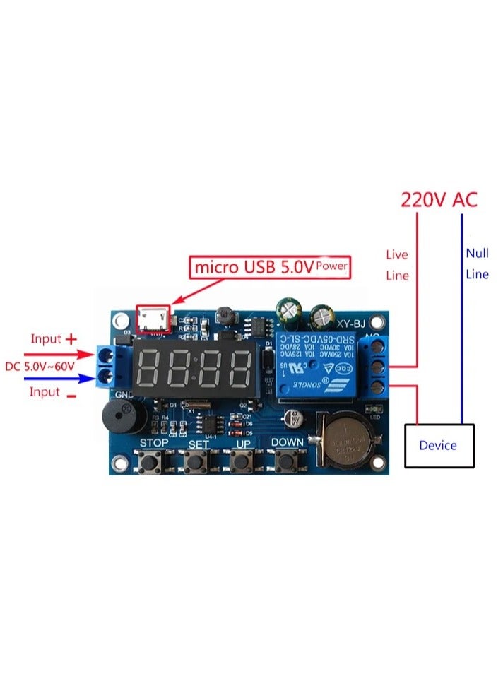 Multifunction RTC Real Time Clock Timer Relay Module Clock Controller 24H 5 Mode with LED Display