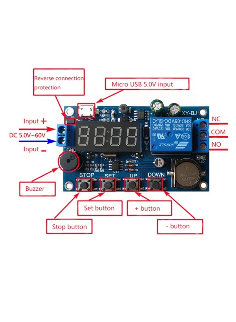 Multifunction RTC Real Time Clock Timer Relay Module Clock Controller 24H 5 Mode with LED Display