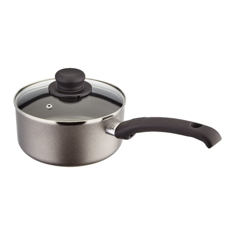 Judge Everyday 18cm NonStick Saucepan 18L with Vented Glass Lid and Stay Cool Handle Aluminium Dishwasher Safe Not Suitable for Induction Hobs Compatible with All Other Hobs