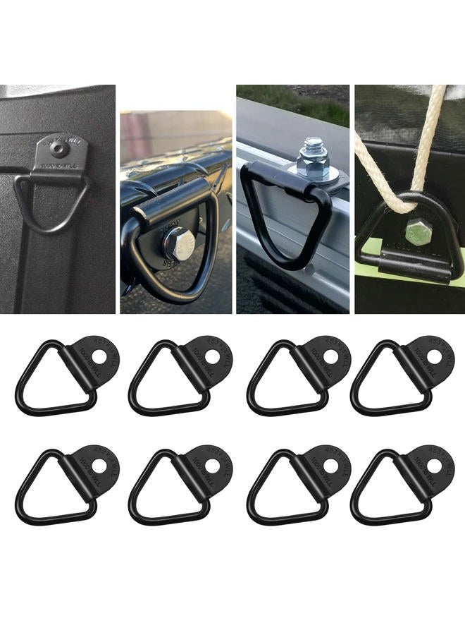 Sporthfish Cargo Tie-Down Anchors,8-Pack Black Steel V-Ring Bolton Trailer Cargo Tie Down,for Trailers,Trucks and Warehouses Replacement for D-Ring Plastic Flush Mount Pan Fitting Tie Down - Image 1