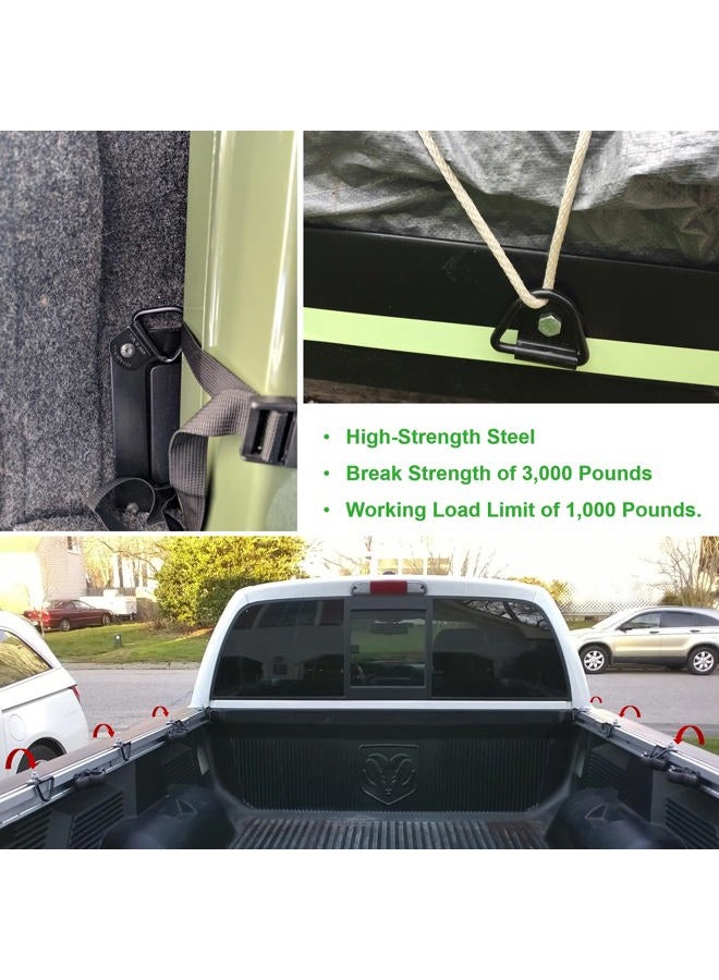 Sporthfish Cargo Tie-Down Anchors,8-Pack Black Steel V-Ring Bolton Trailer Cargo Tie Down,for Trailers,Trucks and Warehouses Replacement for D-Ring Plastic Flush Mount Pan Fitting Tie Down - Image 2