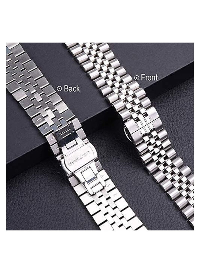 جينيكست سوار ثقيل من الفولاذ المقاوم للصدأ مع سوار بقفل قابل للطي على شكل فراشة لسلسلة iWatch 8/7/6 / SE Series 5/4/3 / size42 / 44/45 / 49mm - Image 3