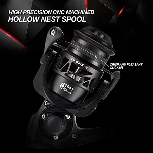 Piscifun Carbon X Spinning Reels, Carbon Frame and Rotor, Ultralight 5.1oz Spinning Fishing Reel, 5.2:1 Low Speed Gear Ratio, 10+1 Shieled BB Smooth Powerful Fishing Spinning Reel 500 Series - Image 4