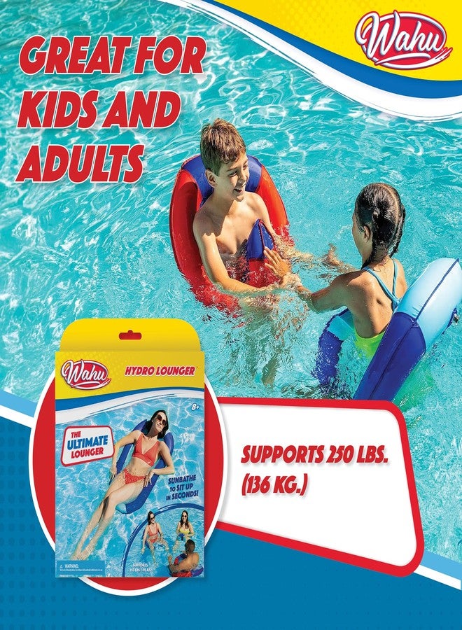 WAHU Hydro Lounger Versatile Pool Lounge Float for Sunbathing, Inflatable Beach and Pool Float Lounger with Inflate/Deflate Valve, Blue/Light Blue - Image 5