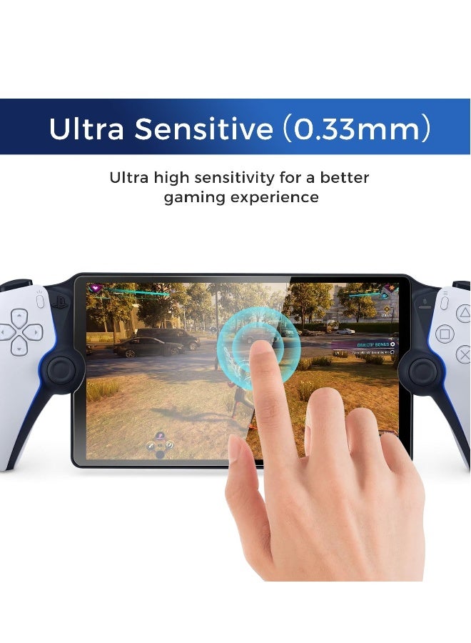 حزمة 3 واقيات شاشة KASTWAVE لجهاز سوني بلاي ستيشن PS5، زجاج مقسى بدقة فائقة ضد بصمات الأصابع، فيلم خالي من الفقاعات، متوافق مع وحدة التحكم المحمولة PS5 Portal - Image 4