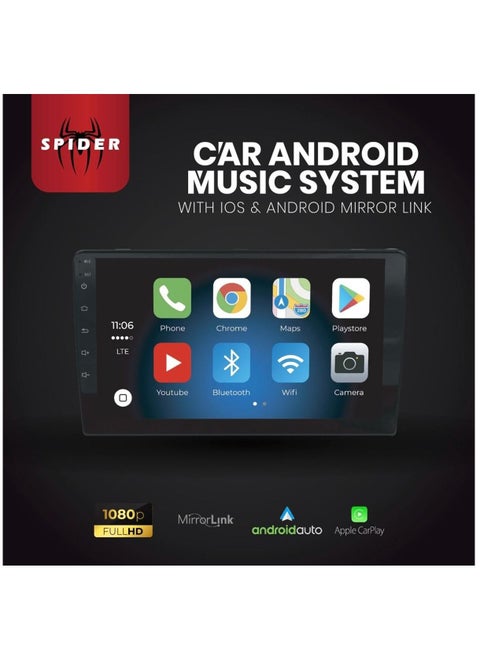 10 Inch Touchscreen Car Display 1080 p Full HD With IOS and Car Android Mirror Link Music System Android 11