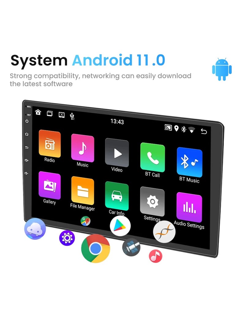 10 Inch Touchscreen Car Display 1080 p Full HD With IOS and Car Android Mirror Link Music System Android 11