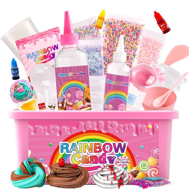 DIY Rainbow Candy Slime Putty Toy Set - Image 1