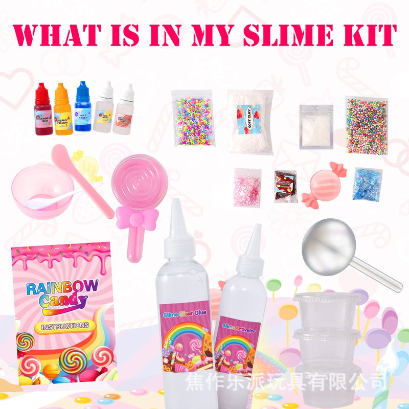 DIY Rainbow Candy Slime Putty Toy Set - Image 2