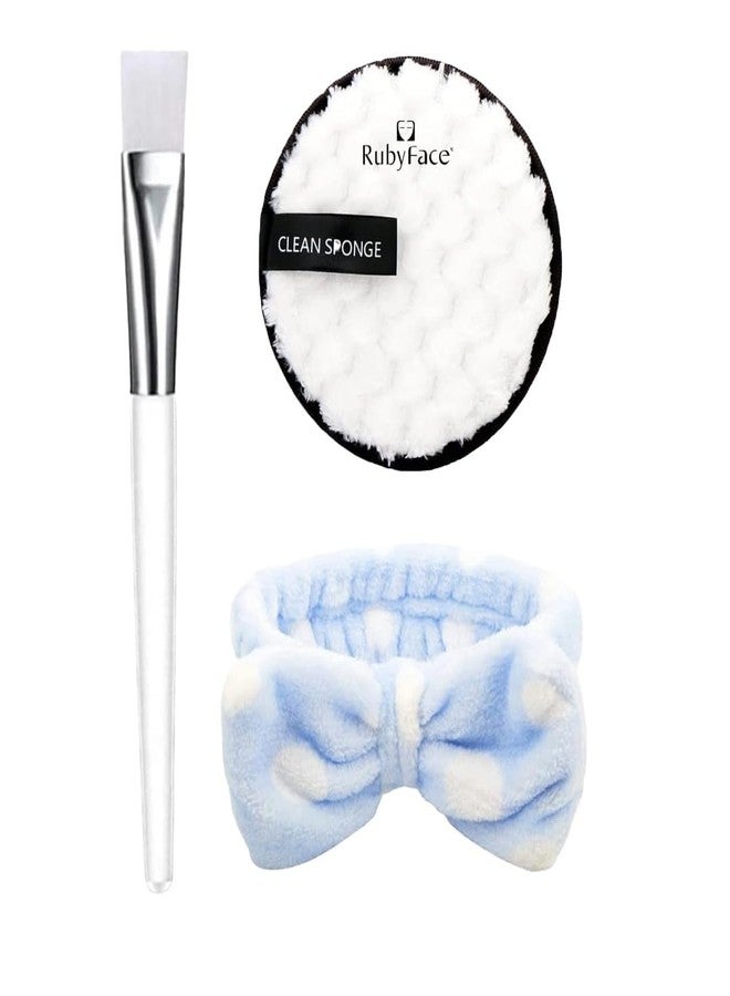 Ruby Face RubyFace Face Mask Applicator Brush with Makeup Remover Pad Cleansing Sponge & Spa Headband | Skincare Tool Set for Face Mask, Cleanser & Facial Care - Image 1