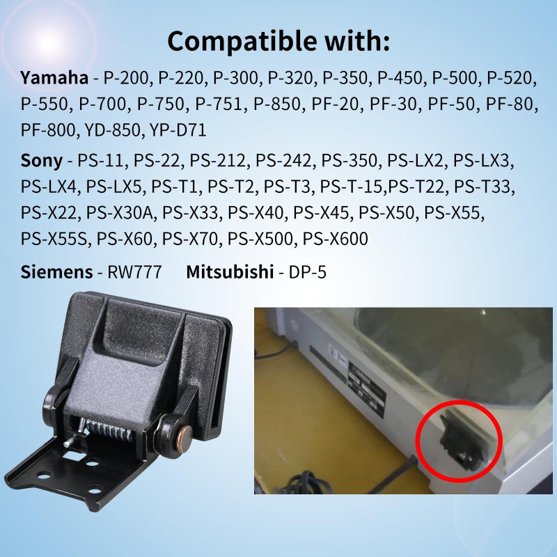 Vsttar 2 Pcs Vsttar Dust Cover Hinge Turntable Parts Compatible with Akai AP-206,AR - AR The Turntable,BSR - Quanta 450SX,Kenwood - KD-40R,Sony PS-11,PS-22,Yamaha-P-200,Different Makes Models of Turntables - Image 4