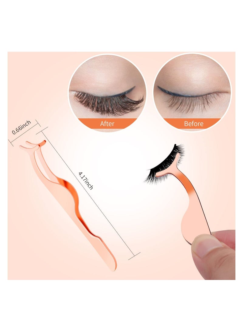 ORiTi 3 Pieces Eyelash Applicator Tool,False Eyelashes Curlers  Curved Eyelash Curler - ROSE GOLD - Image 3