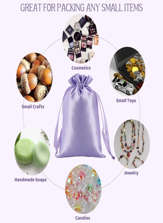 Tapleap Purple Satin Bags with Drawstring, 30Pcs 4x6 Small Gift Bags, For Wedding, Birthday, or Halloween Party Favors, Jewelry, Souvenir, Shot Glasses, Bridesmaids - Image 3